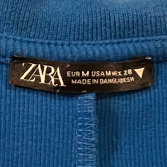 ZARA Royal Blue V-Neck Fit & Flare Mini Dress- Size M - Picture 2 of 3